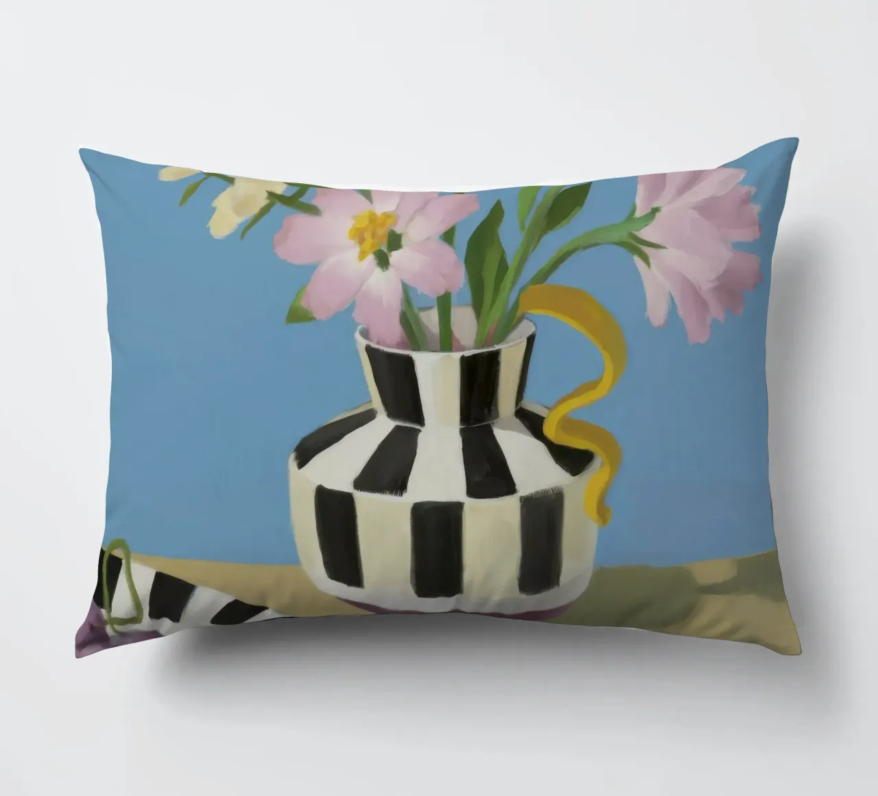 Fiori in vaso a righe cuscino da Lumie Layers