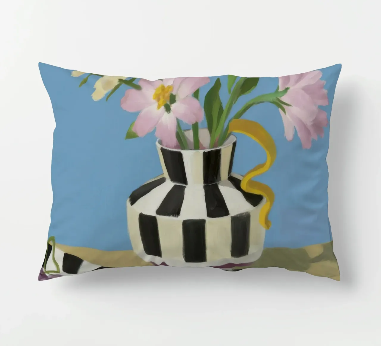 Fiori in vaso a righe cuscino da Lumie Layers