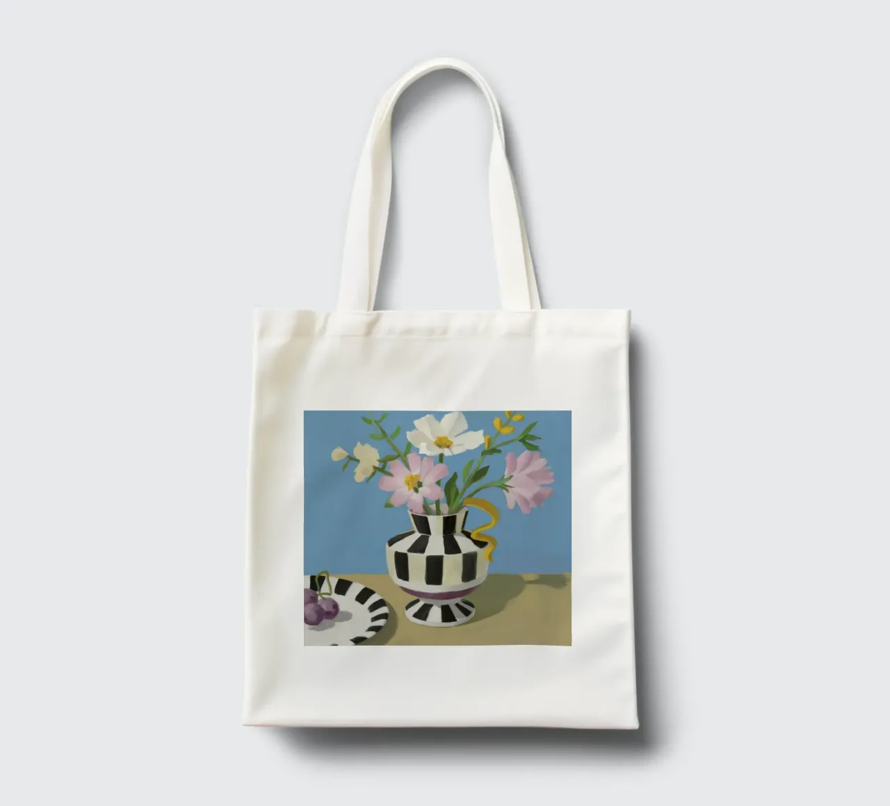 Fiori in vaso a righe borsa in juta da Lumie Layers