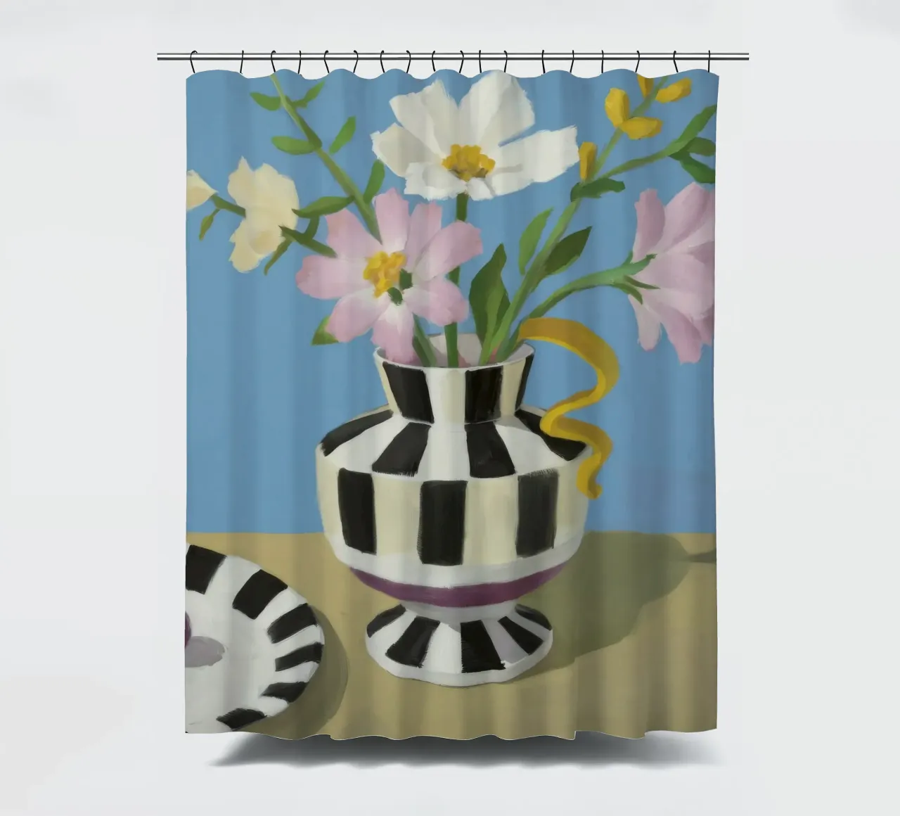Fiori in vaso a righe tenda da doccia da Lumie Layers