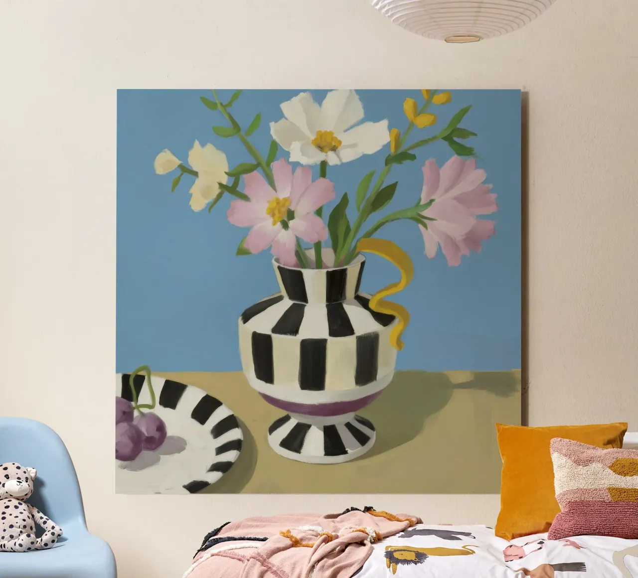 Fiori in vaso a righe alluminio dibond da Lumie Layers