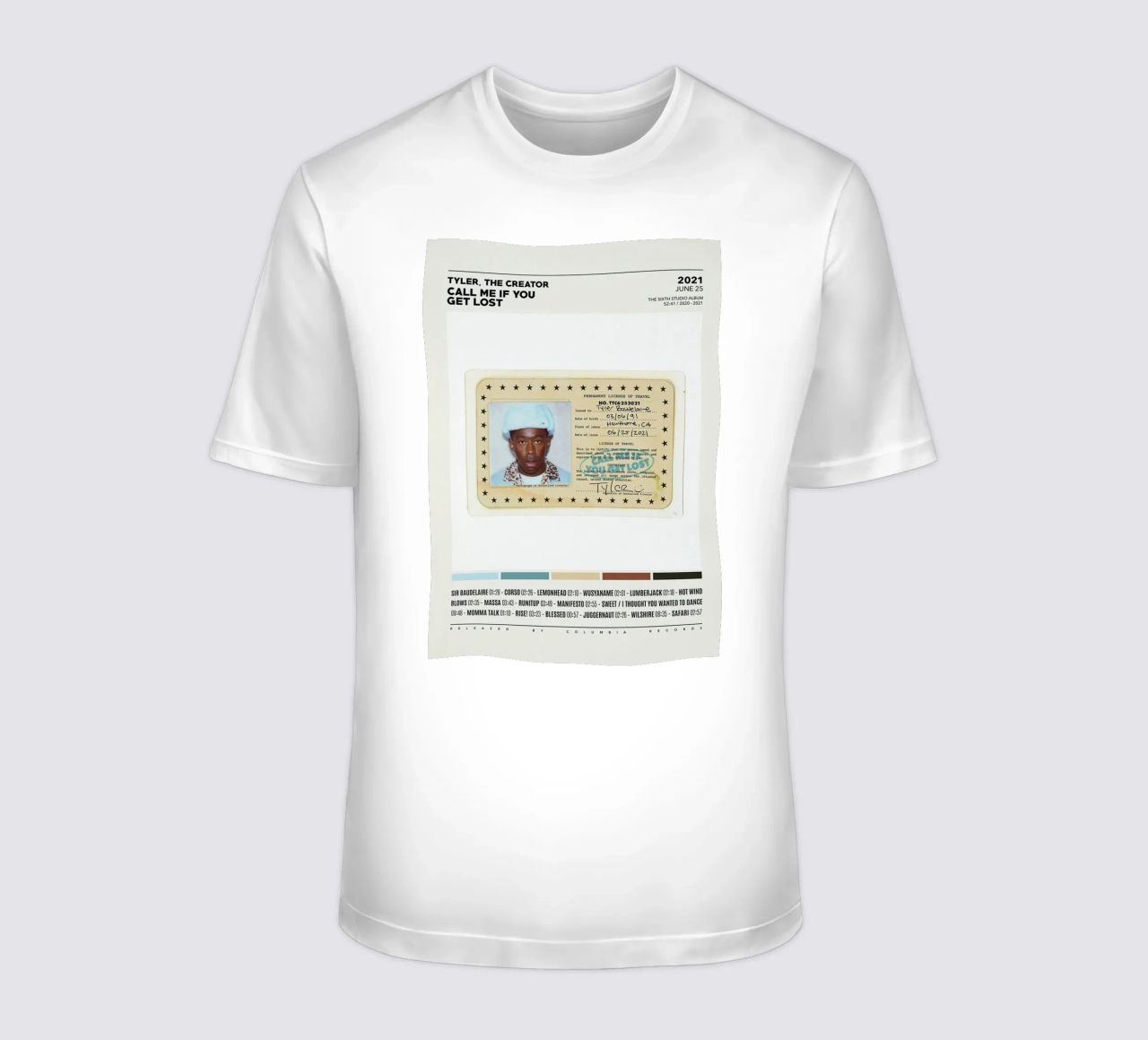 Minimalist Album Tyler The Creator - Call Me If You Get Lost t-shirt da edanfargol