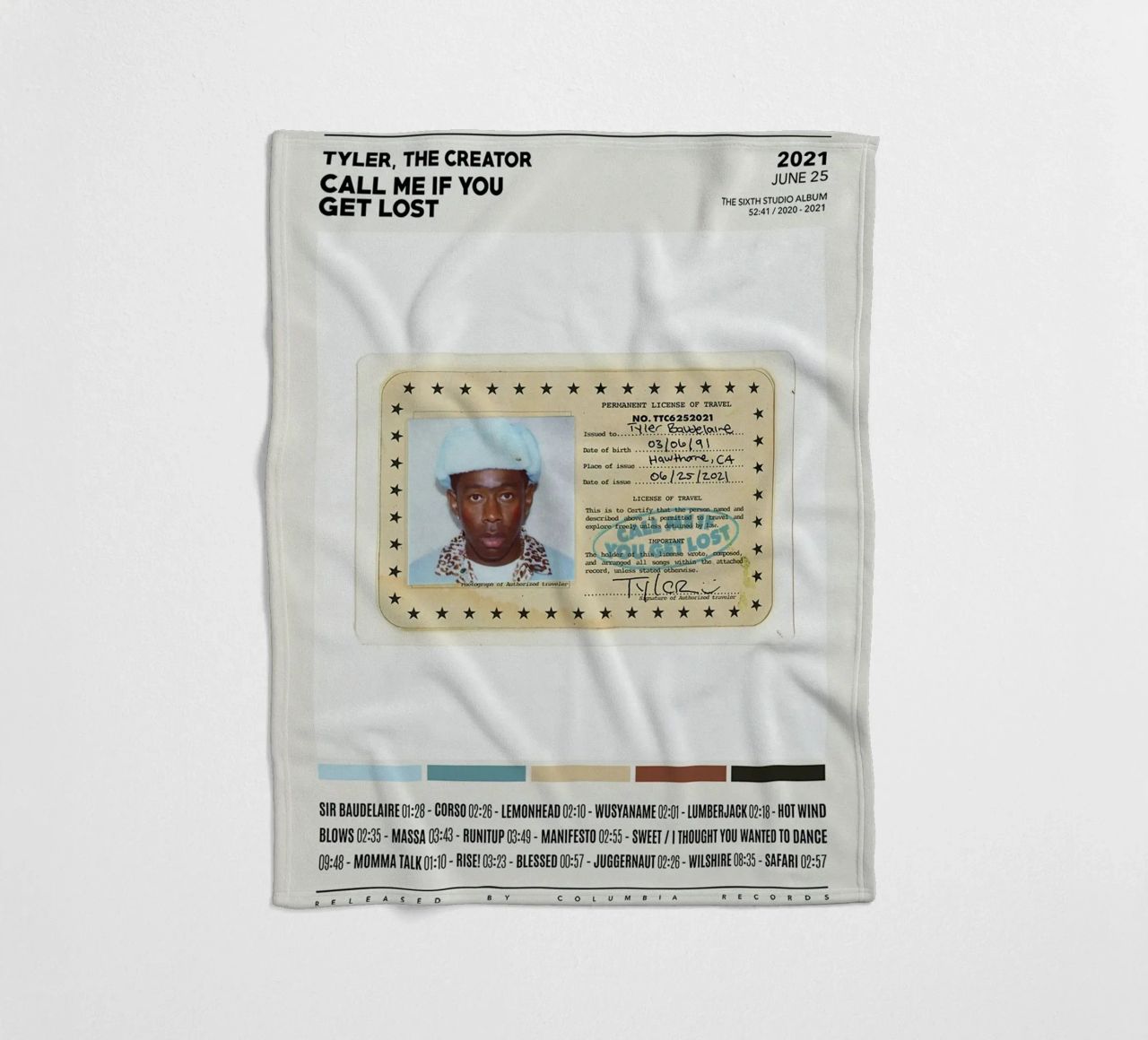 Minimalist Album Tyler The Creator - Call Me If You Get Lost coperta in pile da edanfargol