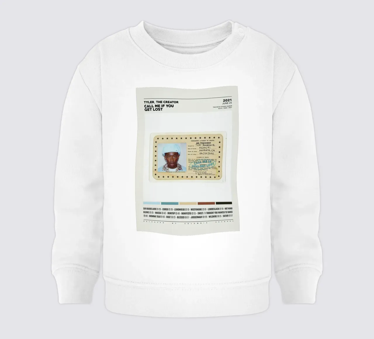 Minimalist Album Tyler The Creator - Call Me If You Get Lost sudadera de bebé de edanfargol