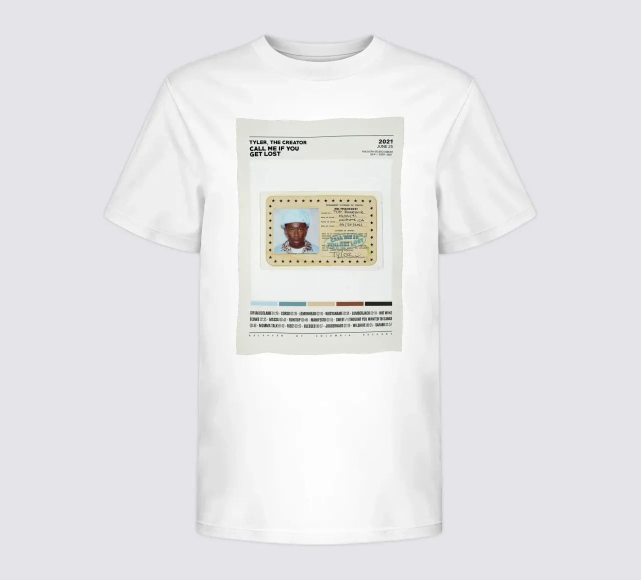 Minimalist Album Tyler The Creator - Call Me If You Get Lost t-shirt bambini da edanfargol