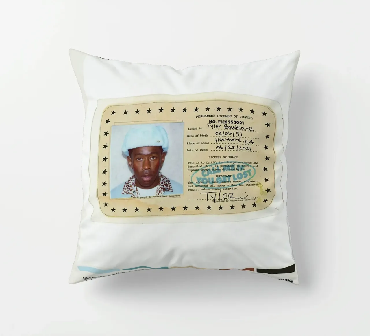 Minimalist Album Tyler The Creator - Call Me If You Get Lost Kissen von edanfargol