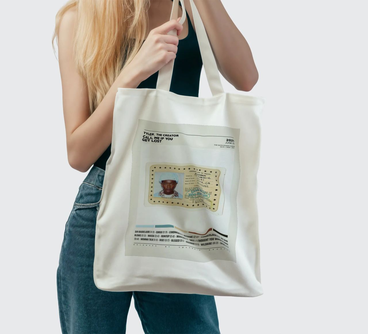 Minimalist Album Tyler The Creator - Call Me If You Get Lost borsa in juta da edanfargol