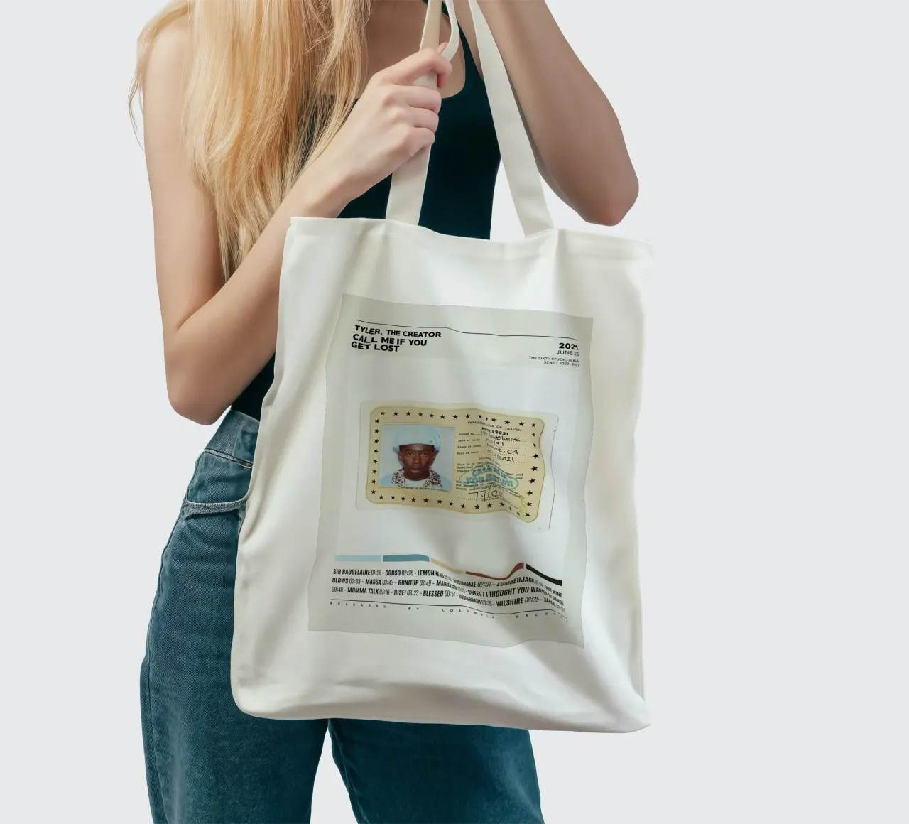 Minimalist Album Tyler The Creator - Call Me If You Get Lost borsa in juta da edanfargol