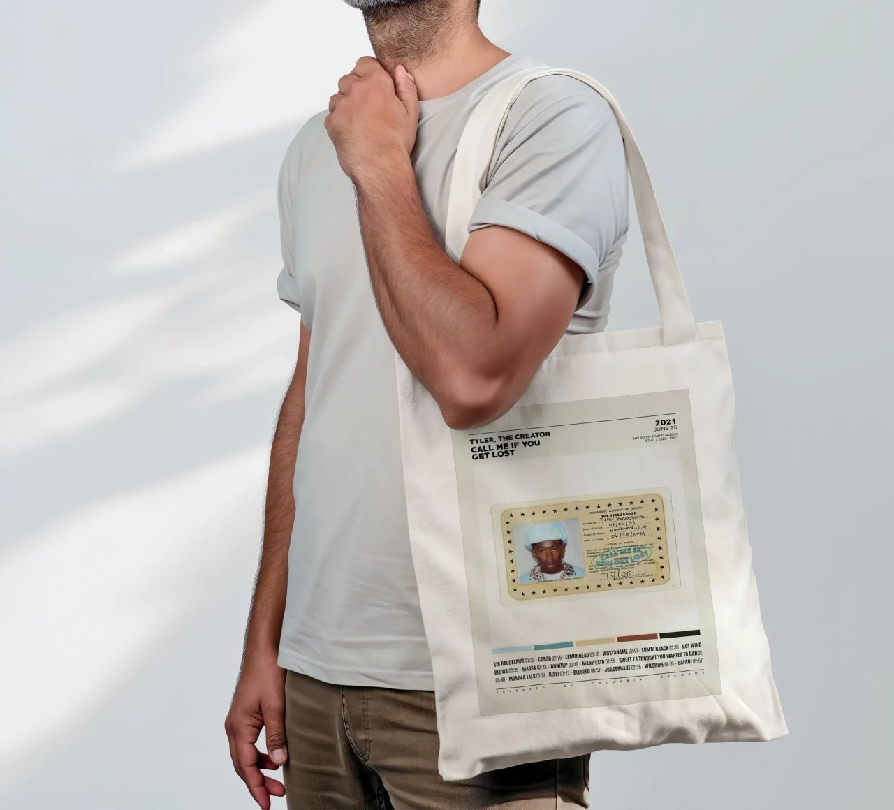 Minimalist Album Tyler The Creator - Call Me If You Get Lost borsa in juta da edanfargol