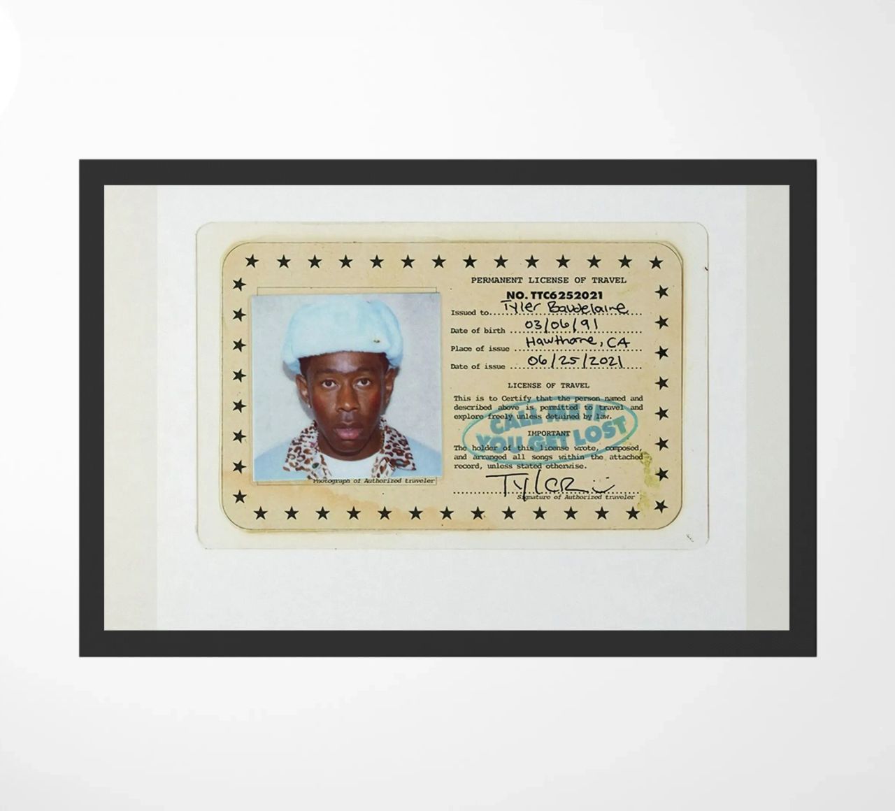 Minimalist Album Tyler The Creator - Call Me If You Get Lost zerbino da edanfargol