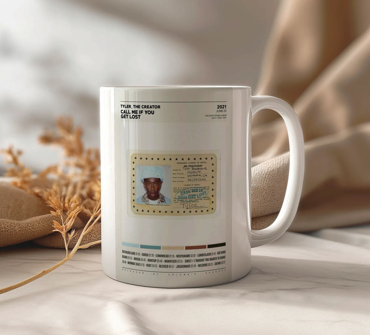 Minimalist Album Tyler The Creator - Call Me If You Get Lost tazza in ceramica da edanfargol
