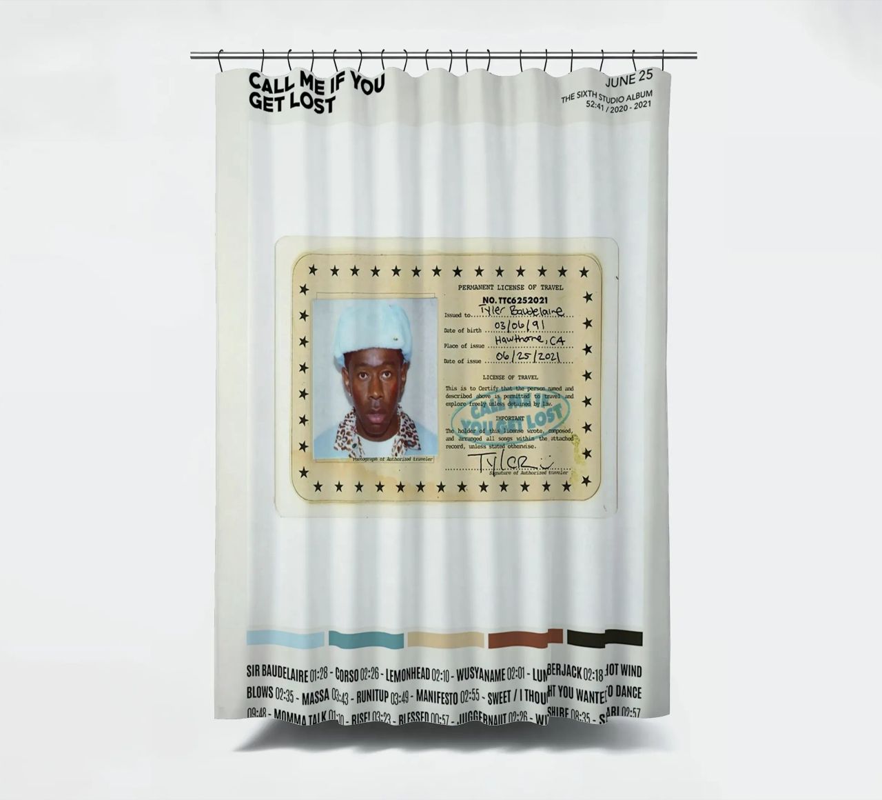 Minimalist Album Tyler The Creator - Call Me If You Get Lost tenda da doccia da edanfargol