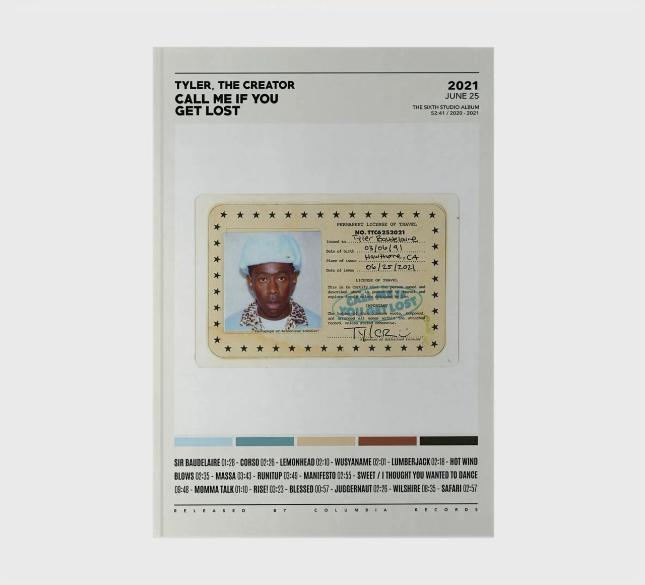 Minimalist Album Tyler The Creator - Call Me If You Get Lost notebook by edanfargol