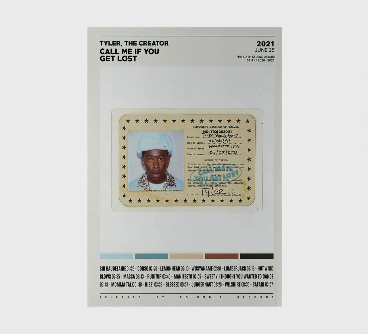 Minimalist Album Tyler The Creator - Call Me If You Get Lost notebook by edanfargol