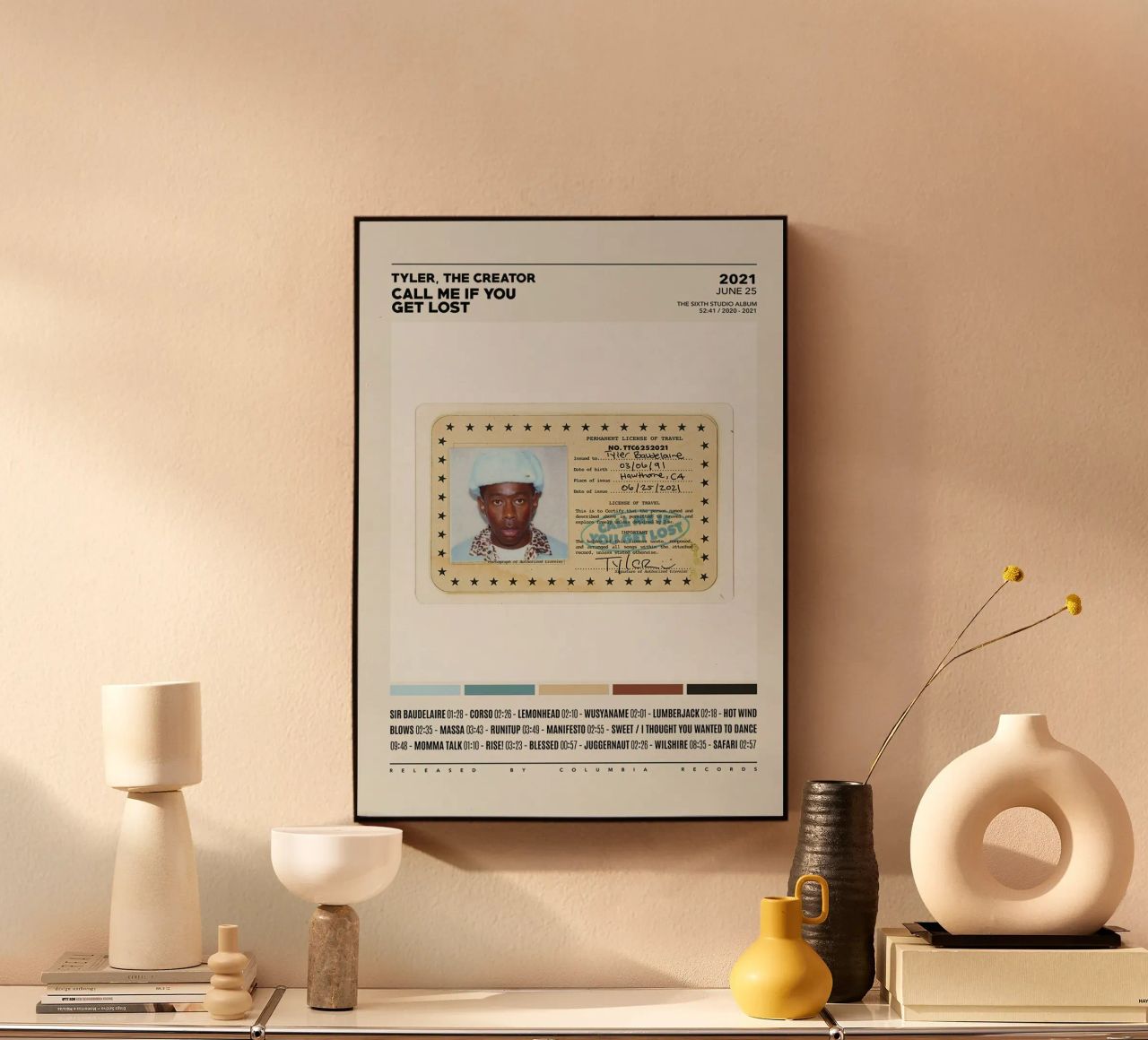 Minimalist Album Tyler The Creator - Call Me If You Get Lost plexiglass da edanfargol