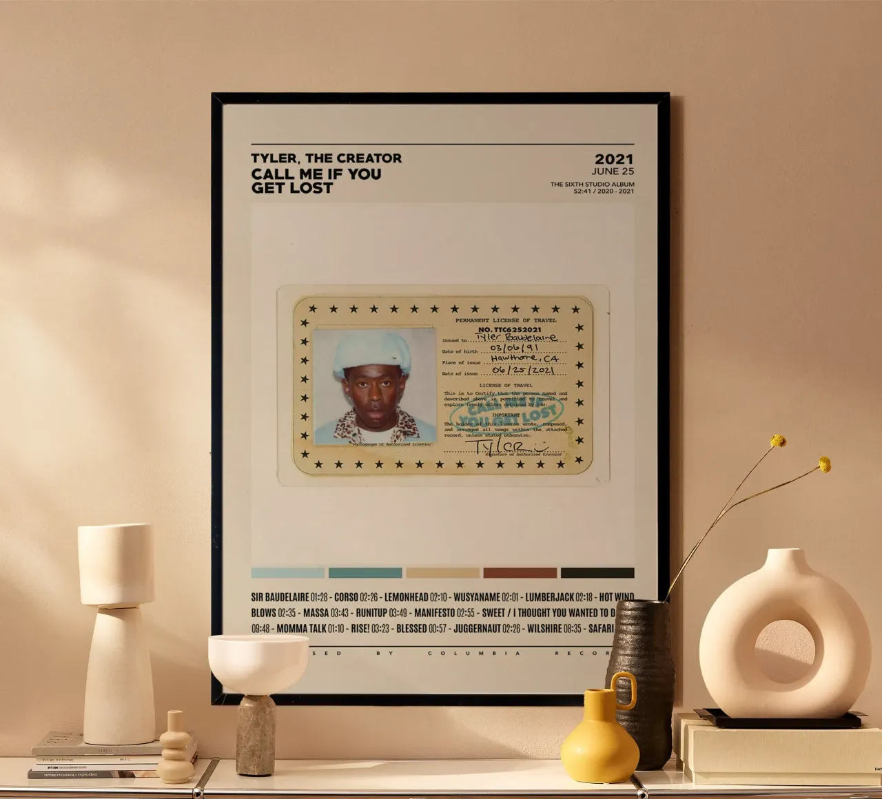 Minimalist Album Tyler The Creator - Call Me If You Get Lost carta hahnemühle da edanfargol