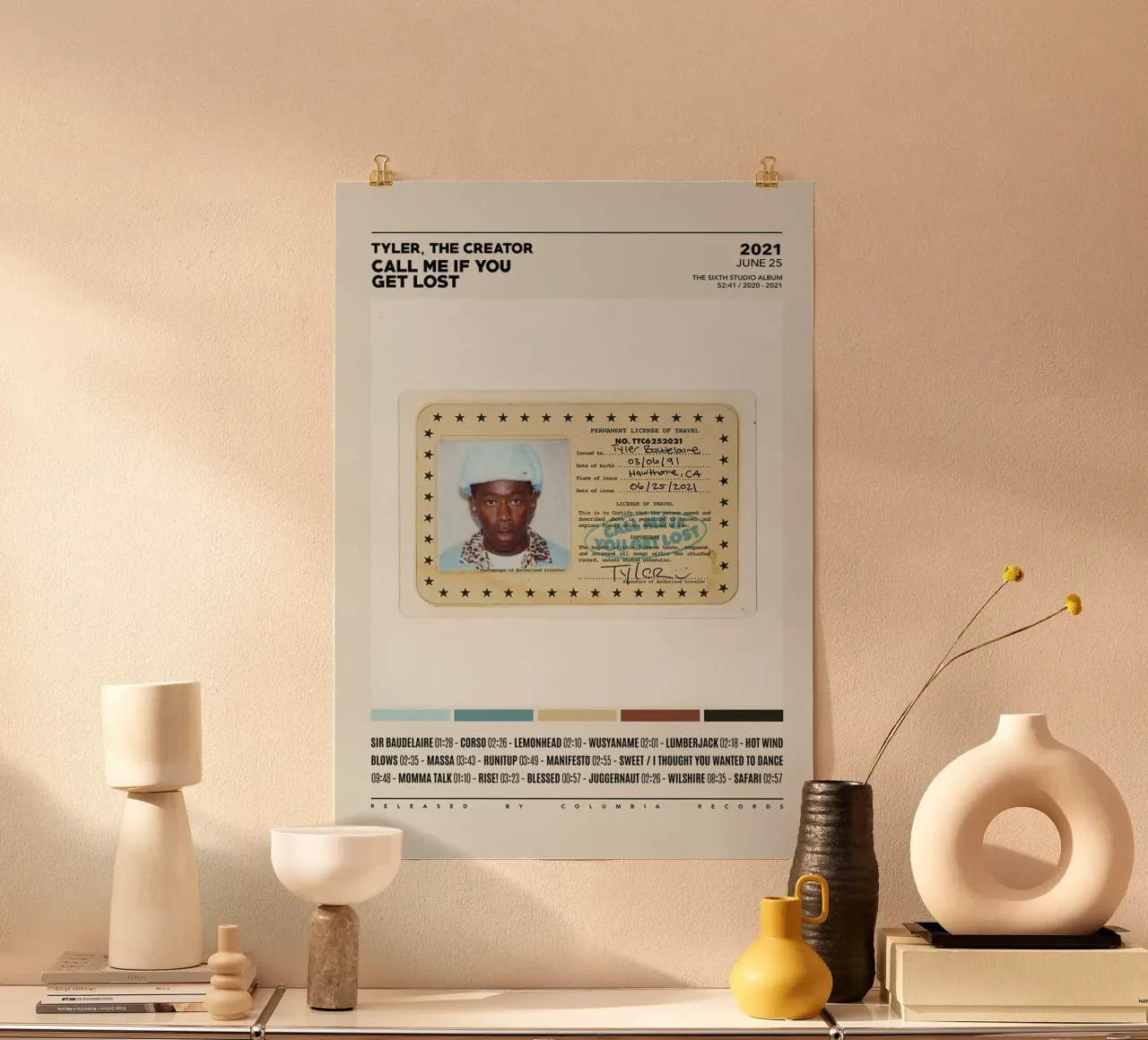 Minimalist Album Tyler The Creator - Call Me If You Get Lost carta hahnemühle da edanfargol