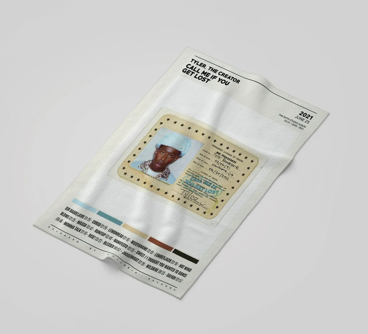 Minimalist Album Tyler The Creator - Call Me If You Get Lost telo mare da edanfargol