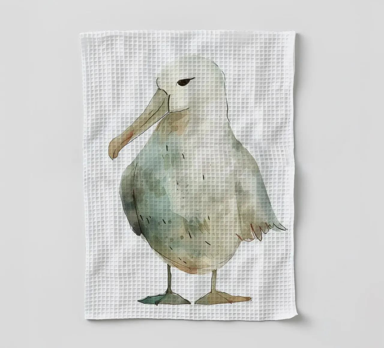 Illustrazione ad acquerello di un albatros canovaccio da cucina da DesignDoodle