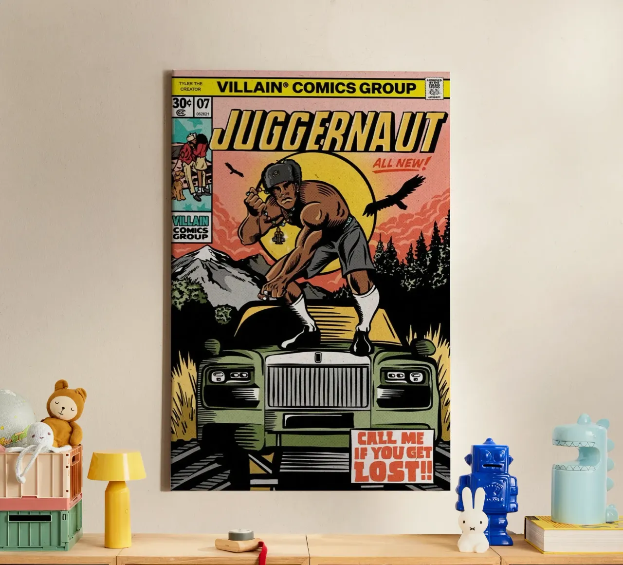 Juggernaut Call Me If You Get Lost Comic Cover tela con Cornice a cassetta da edanfargol