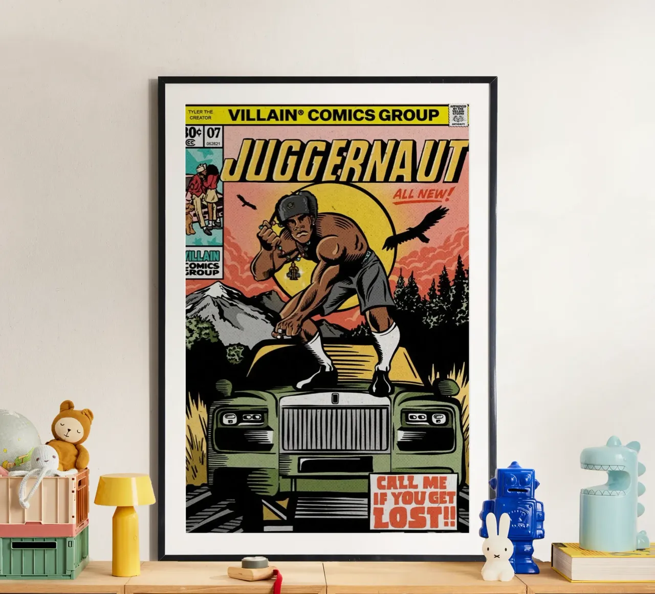 Juggernaut Call Me If You Get Lost Comic Cover poster con telaio in plastica da edanfargol