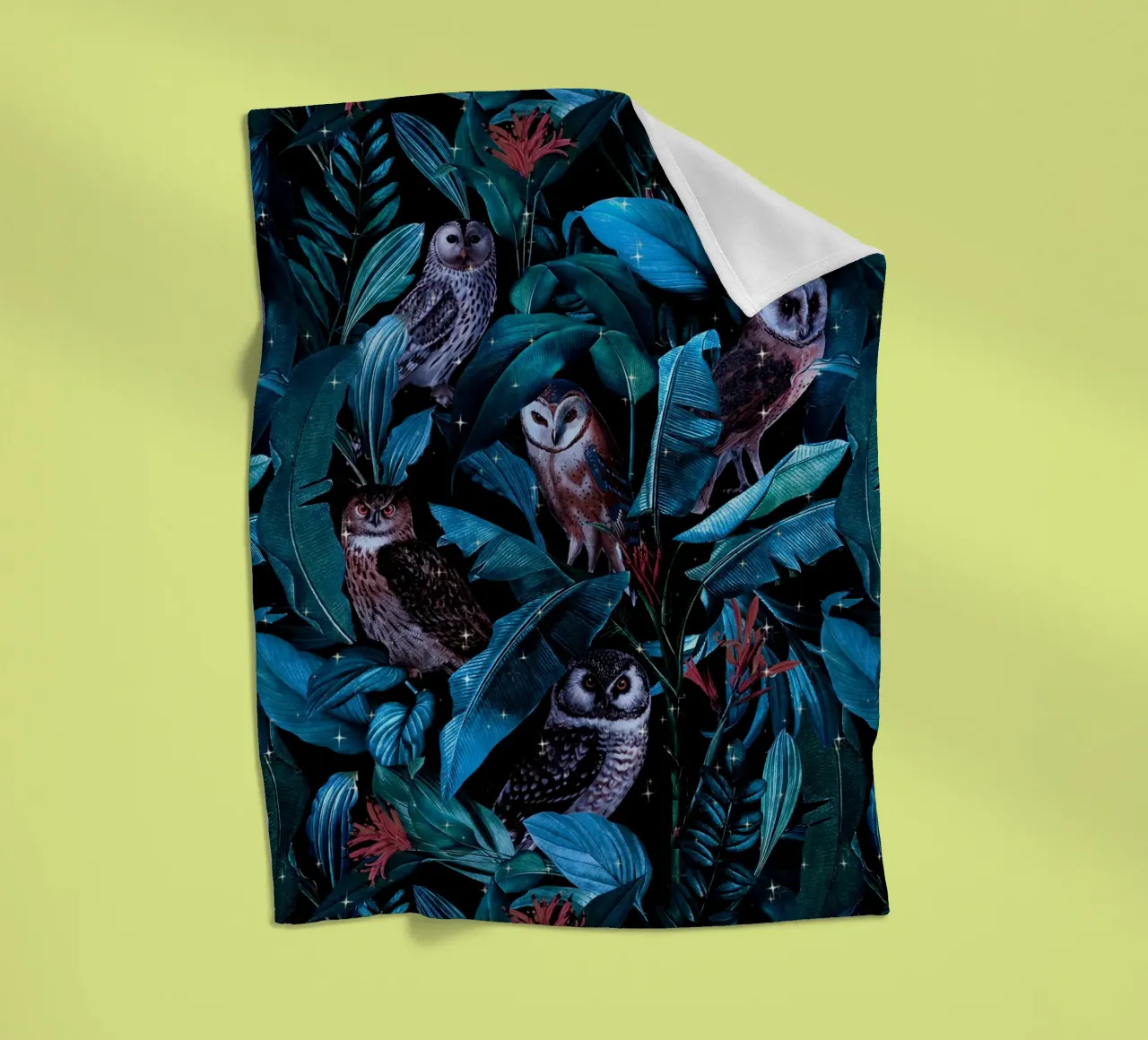 Owl and Leaf Garden coperta in pile da burcukorkmazyurek