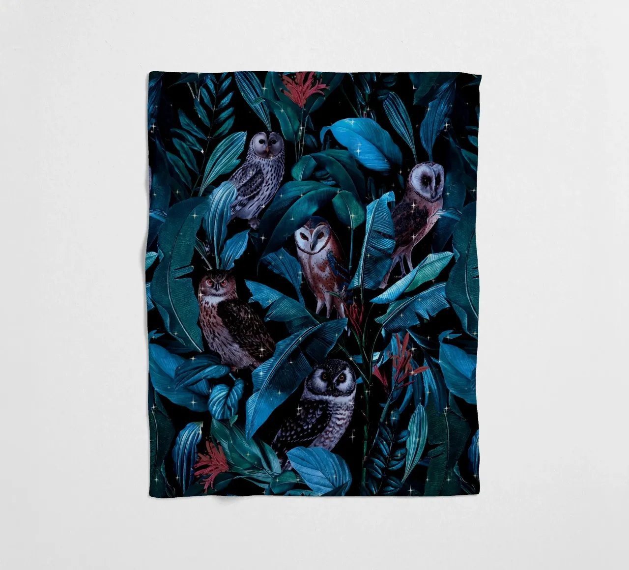 Owl and Leaf Garden coperta in pile da burcukorkmazyurek
