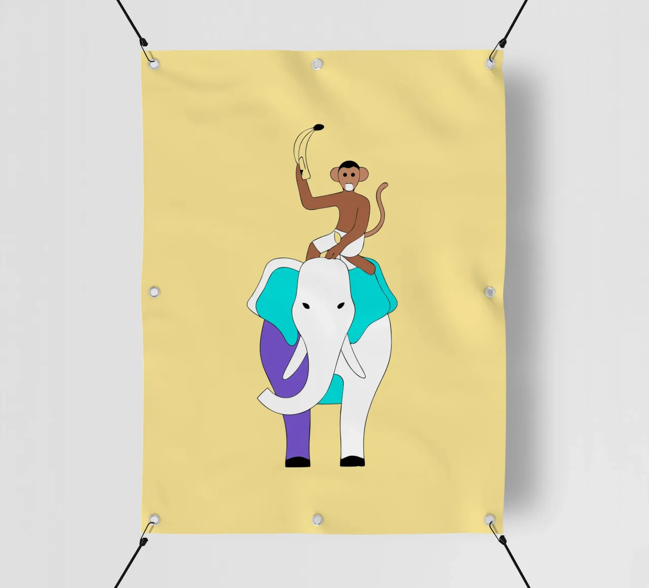 Elefante e scimmia telo in pvc da OUR SHOP