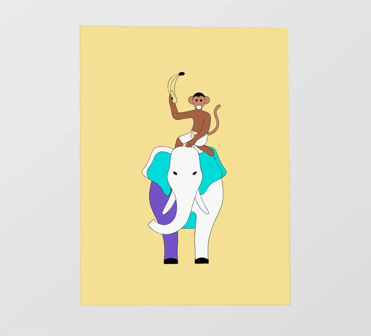 Elefante e scimmia telo in pvc da OUR SHOP