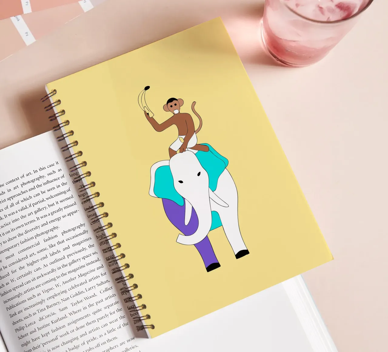 Elephant and Monkey spiral notebook by OUR SHOP