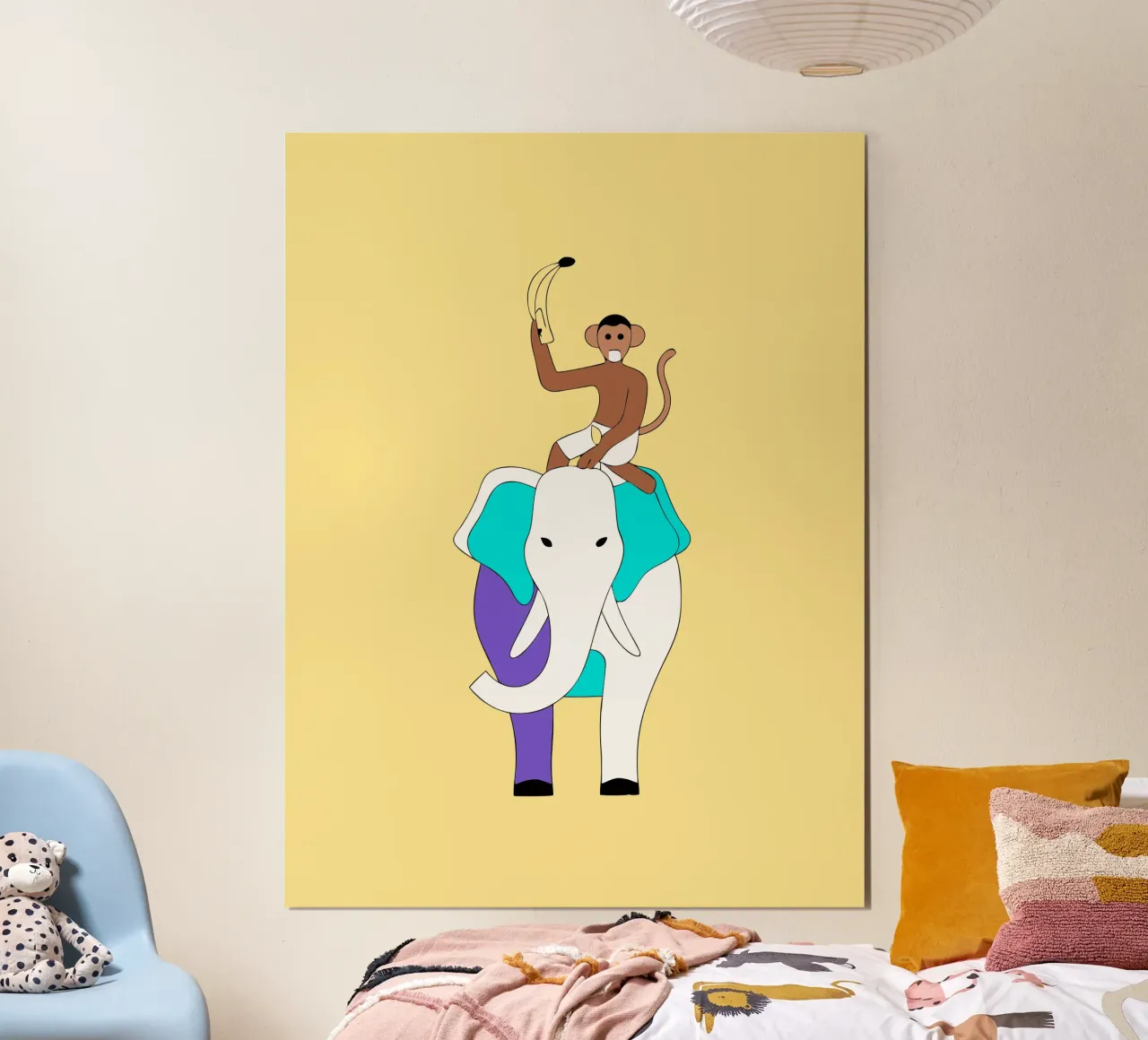 Elefante e scimmia poster con telaio in plastica da OUR SHOP