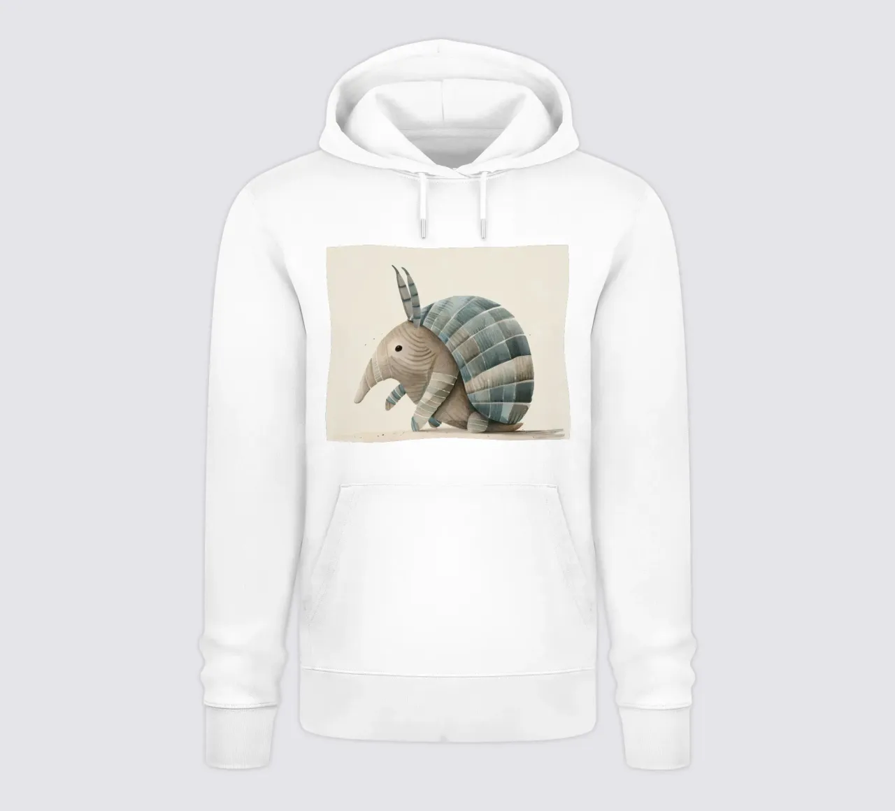 Illustrazione ad acquerello di un armadillo felpa con cappuccio da DesignDoodle