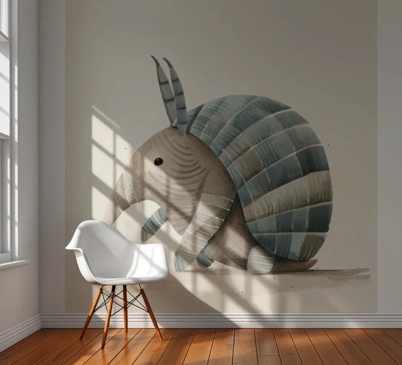 Illustrazione ad acquerello di un armadillo carta da parati fotografica da DesignDoodle