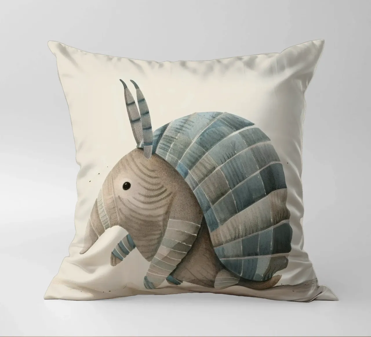 Illustrazione ad acquerello di un armadillo cuscino da DesignDoodle