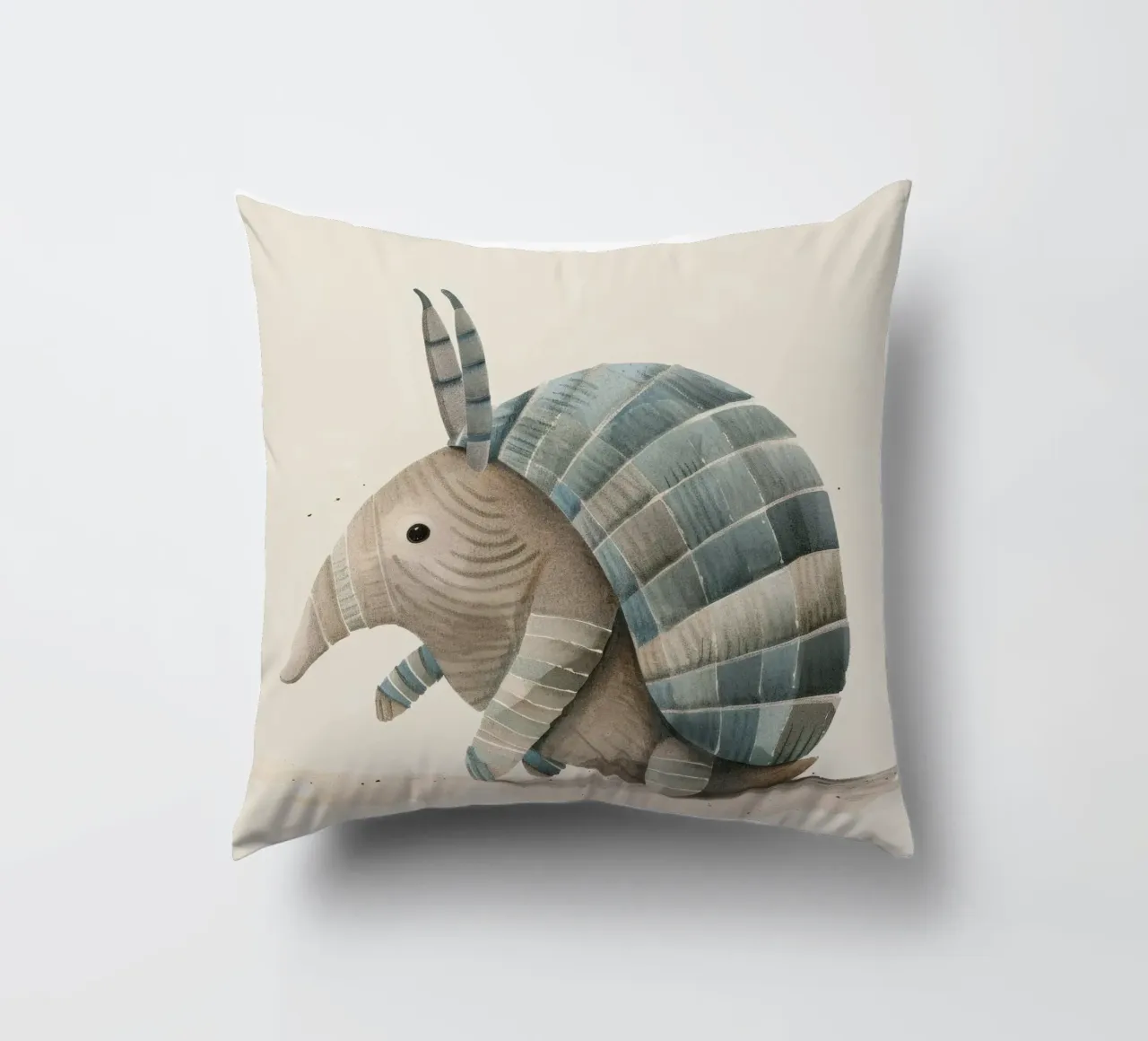 Illustrazione ad acquerello di un armadillo cuscino da DesignDoodle