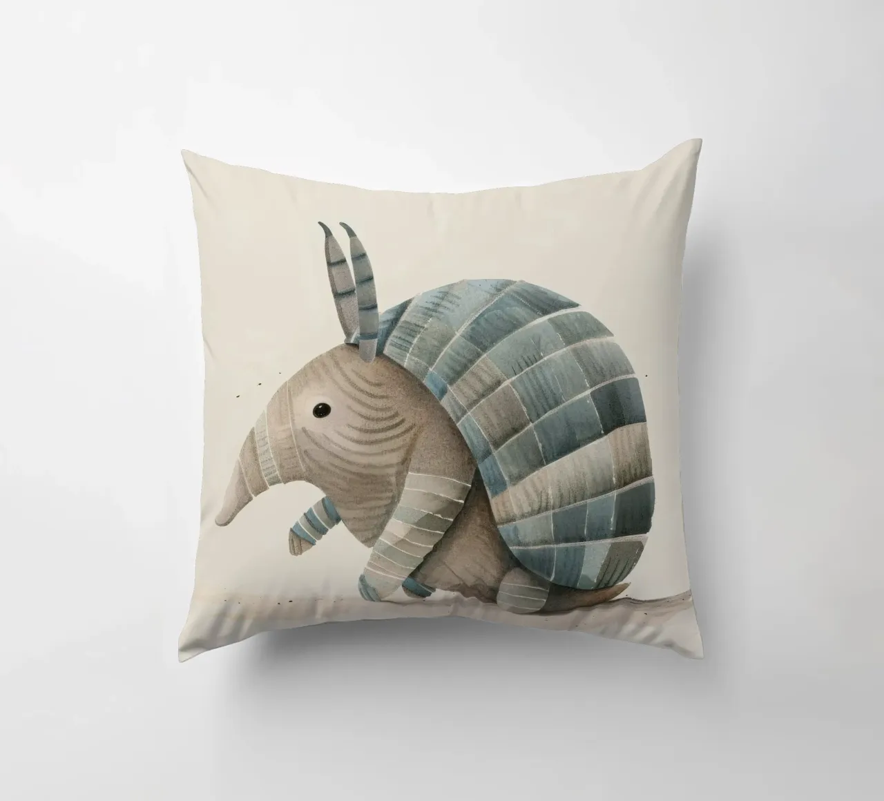 Illustrazione ad acquerello di un armadillo cuscino da DesignDoodle