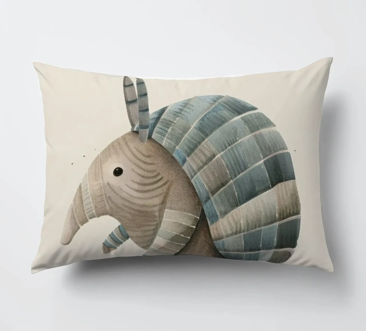 Illustrazione ad acquerello di un armadillo cuscino da DesignDoodle