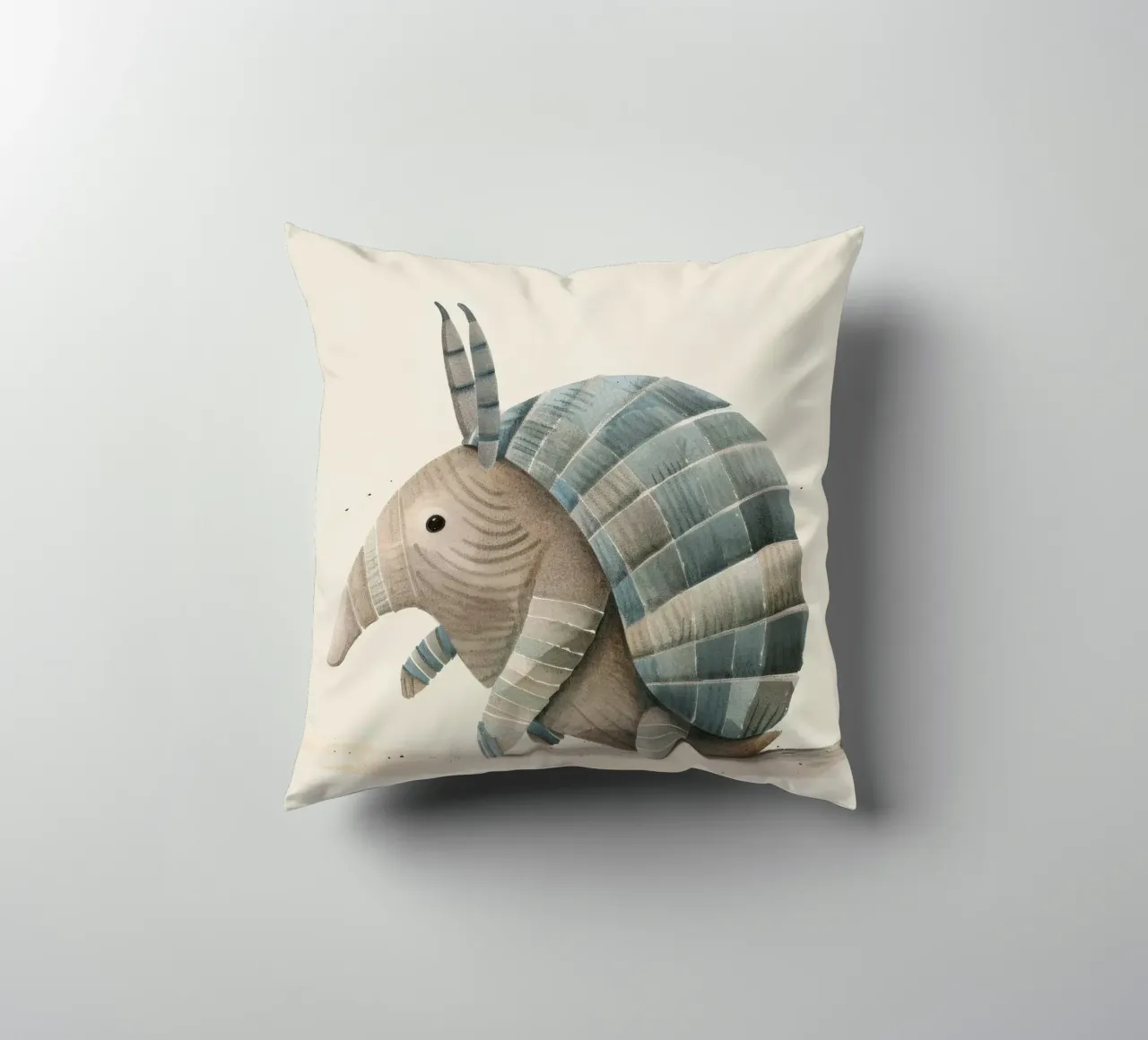 Illustrazione ad acquerello di un armadillo cuscino da DesignDoodle