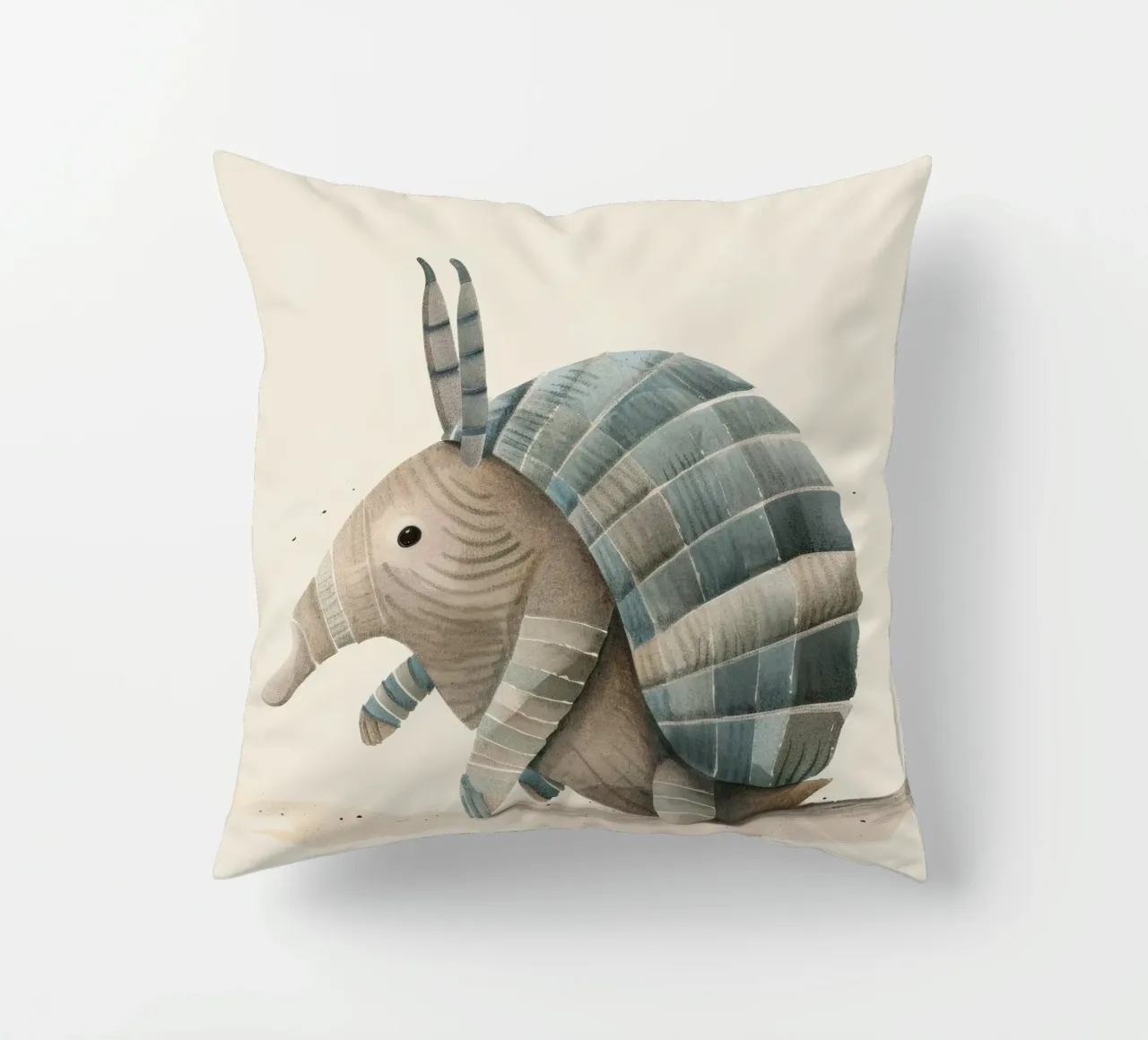 Illustrazione ad acquerello di un armadillo cuscino da DesignDoodle