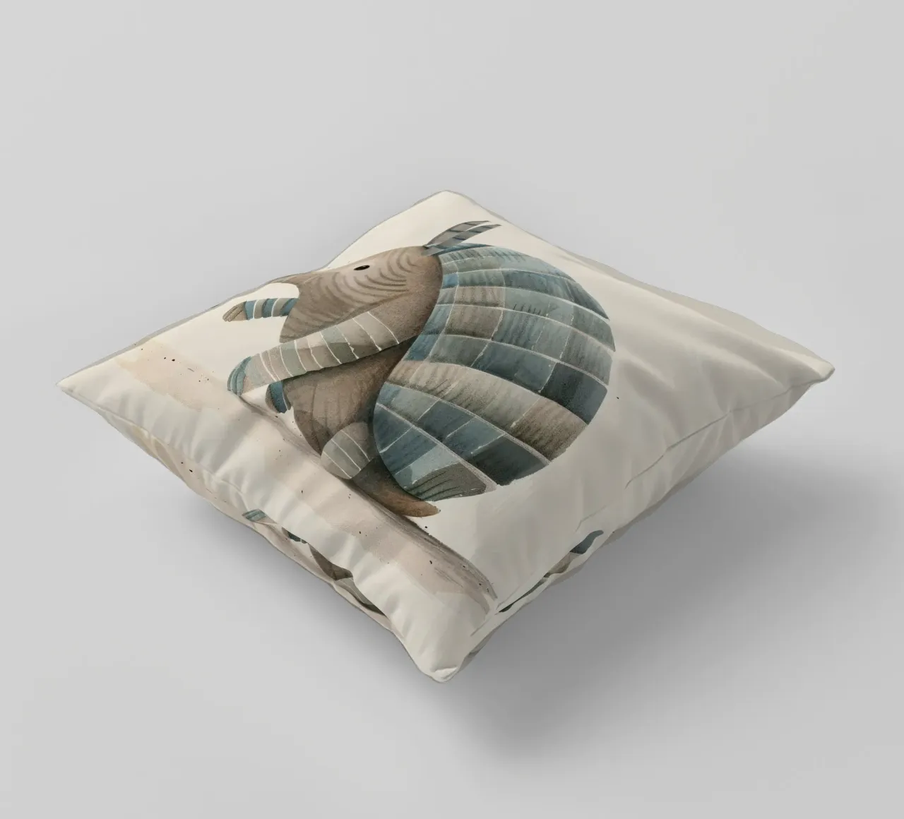 Illustrazione ad acquerello di un armadillo cuscino da DesignDoodle