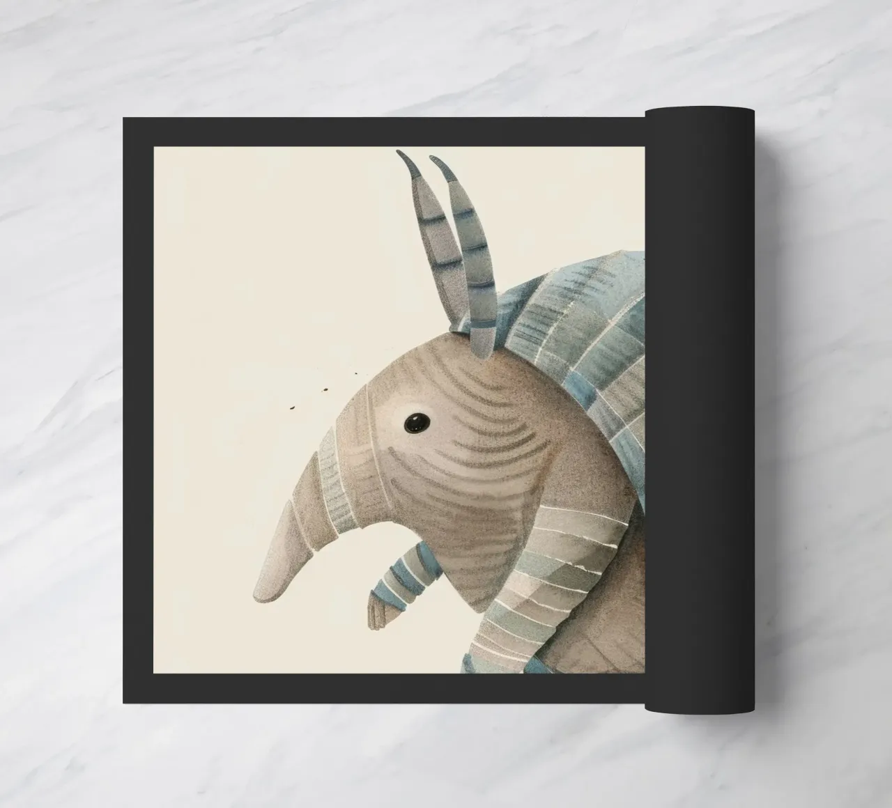Illustrazione ad acquerello di un armadillo zerbino da DesignDoodle
