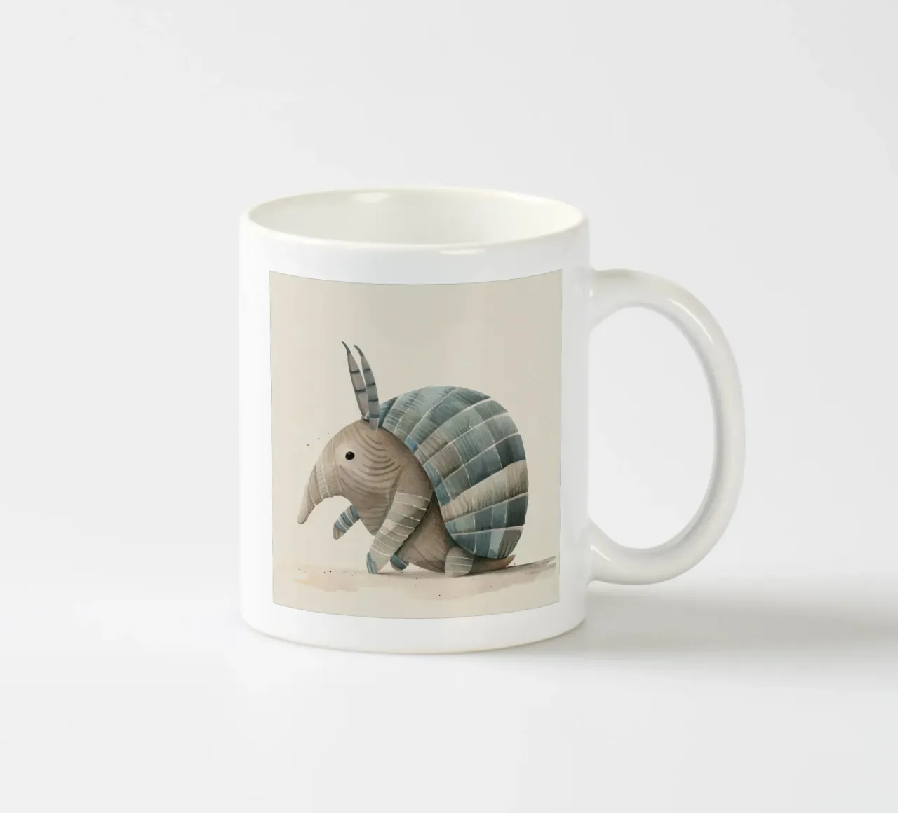 Illustrazione ad acquerello di un armadillo tazza in ceramica da DesignDoodle