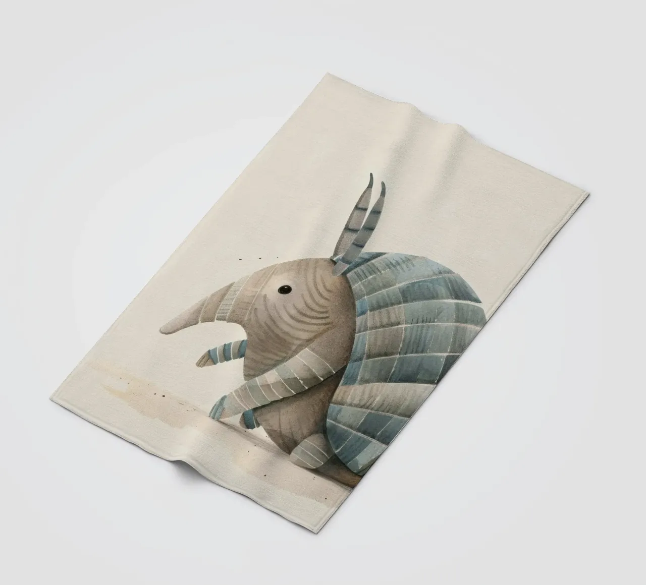 Illustrazione ad acquerello di un armadillo coperta in pile da DesignDoodle
