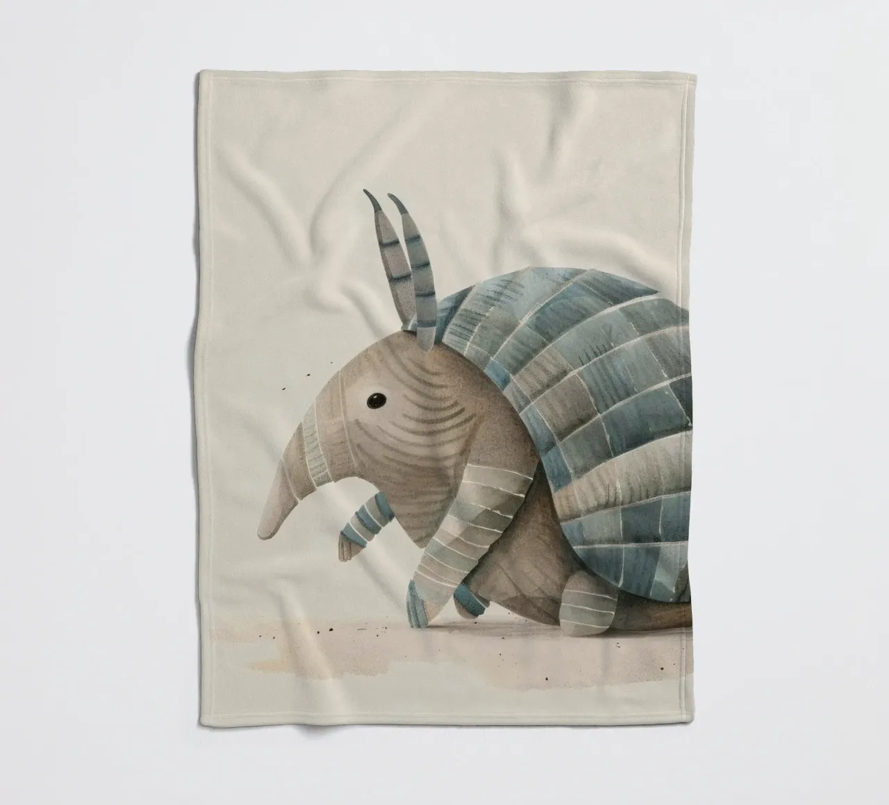Illustrazione ad acquerello di un armadillo coperta in pile da DesignDoodle