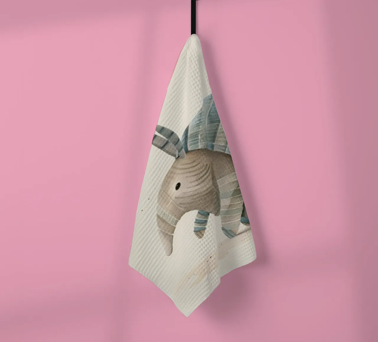 Illustrazione ad acquerello di un armadillo canovaccio da cucina da DesignDoodle