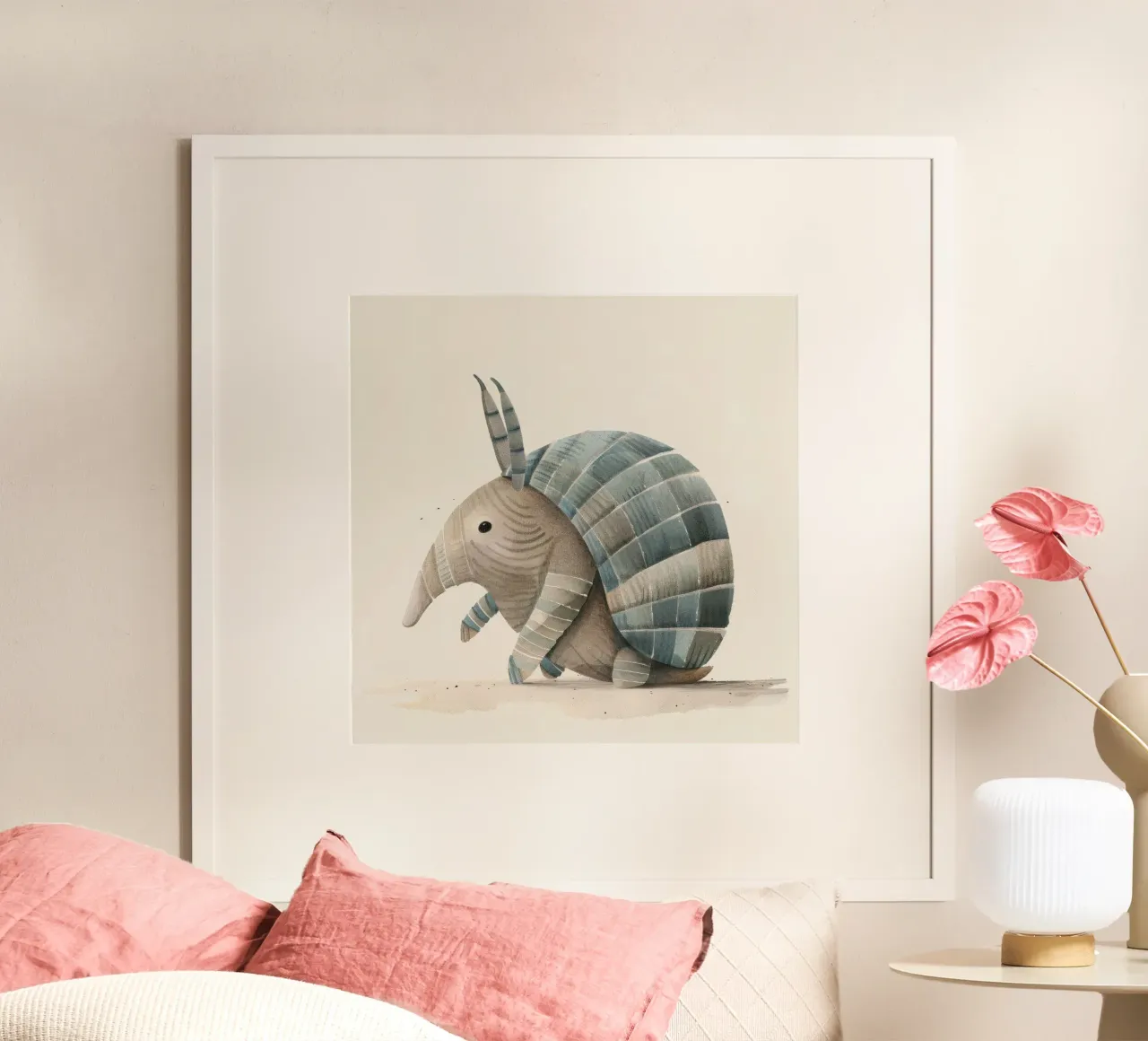 Illustrazione ad acquerello di un armadillo carta hahnemühle da DesignDoodle