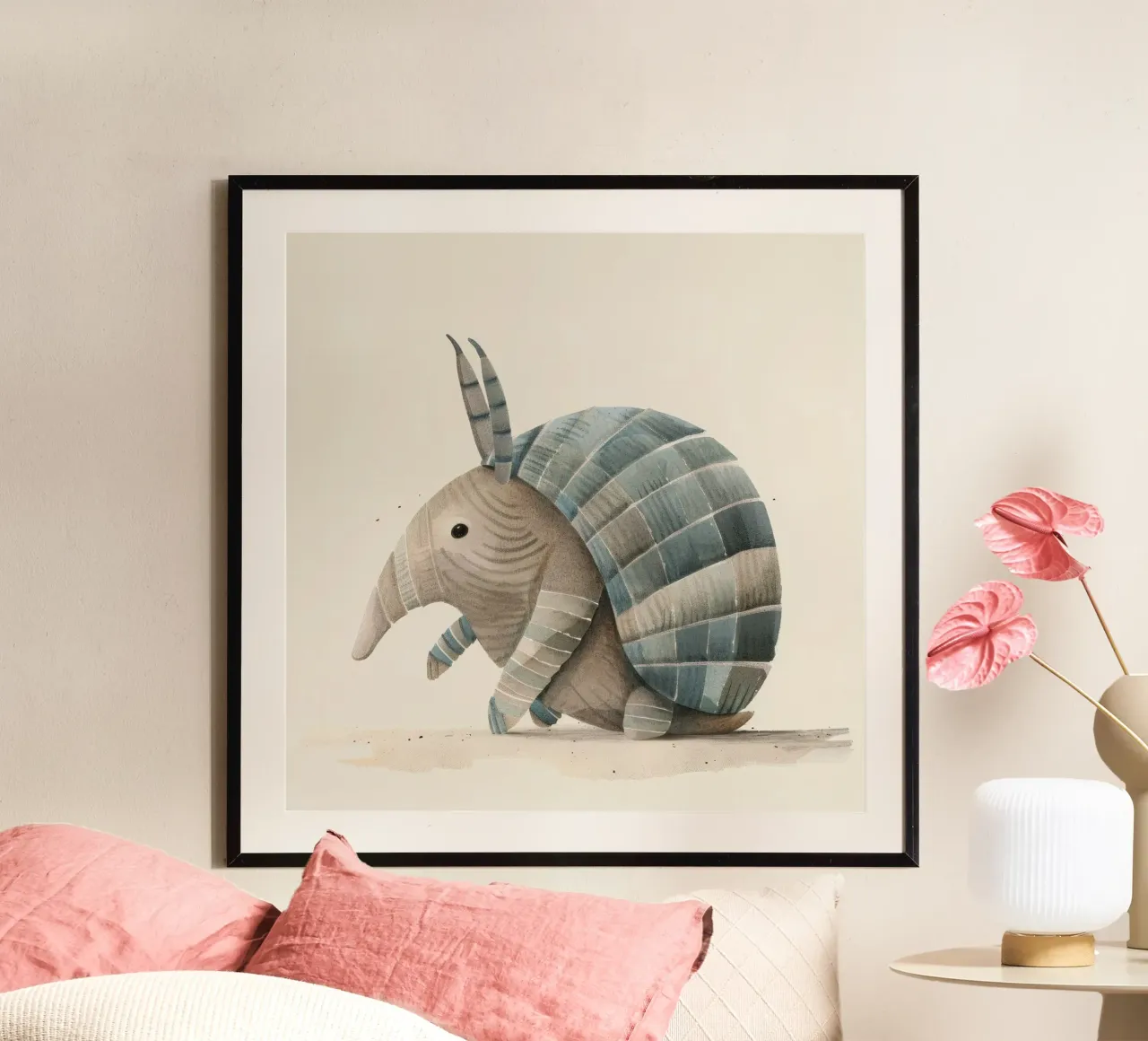 Illustrazione ad acquerello di un armadillo carta hahnemühle da DesignDoodle