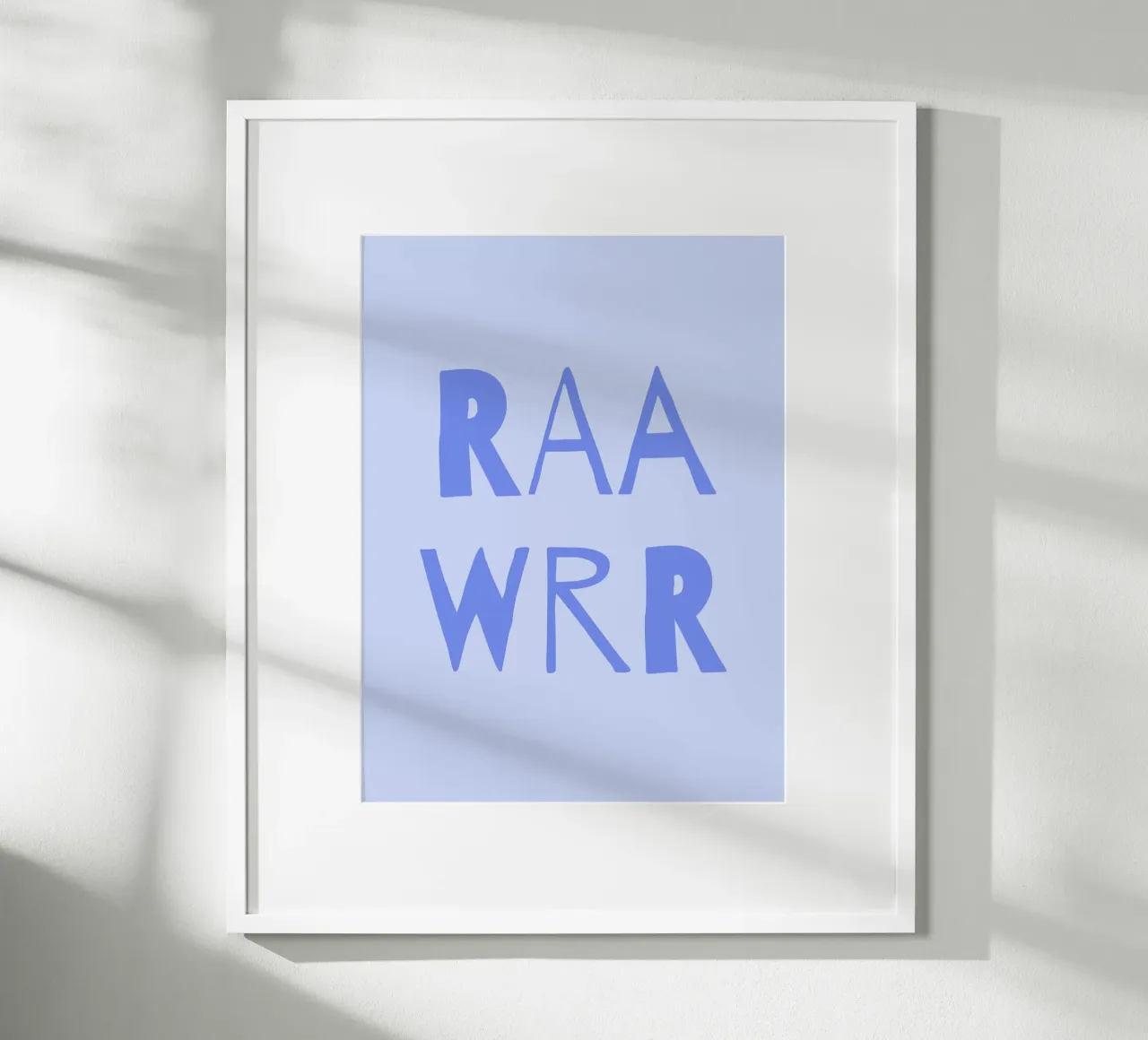 Raawrr poster met houten frame van we line studio - art