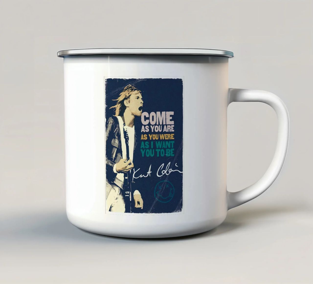 Kurt Cobain tazza in smalto da Mark shop