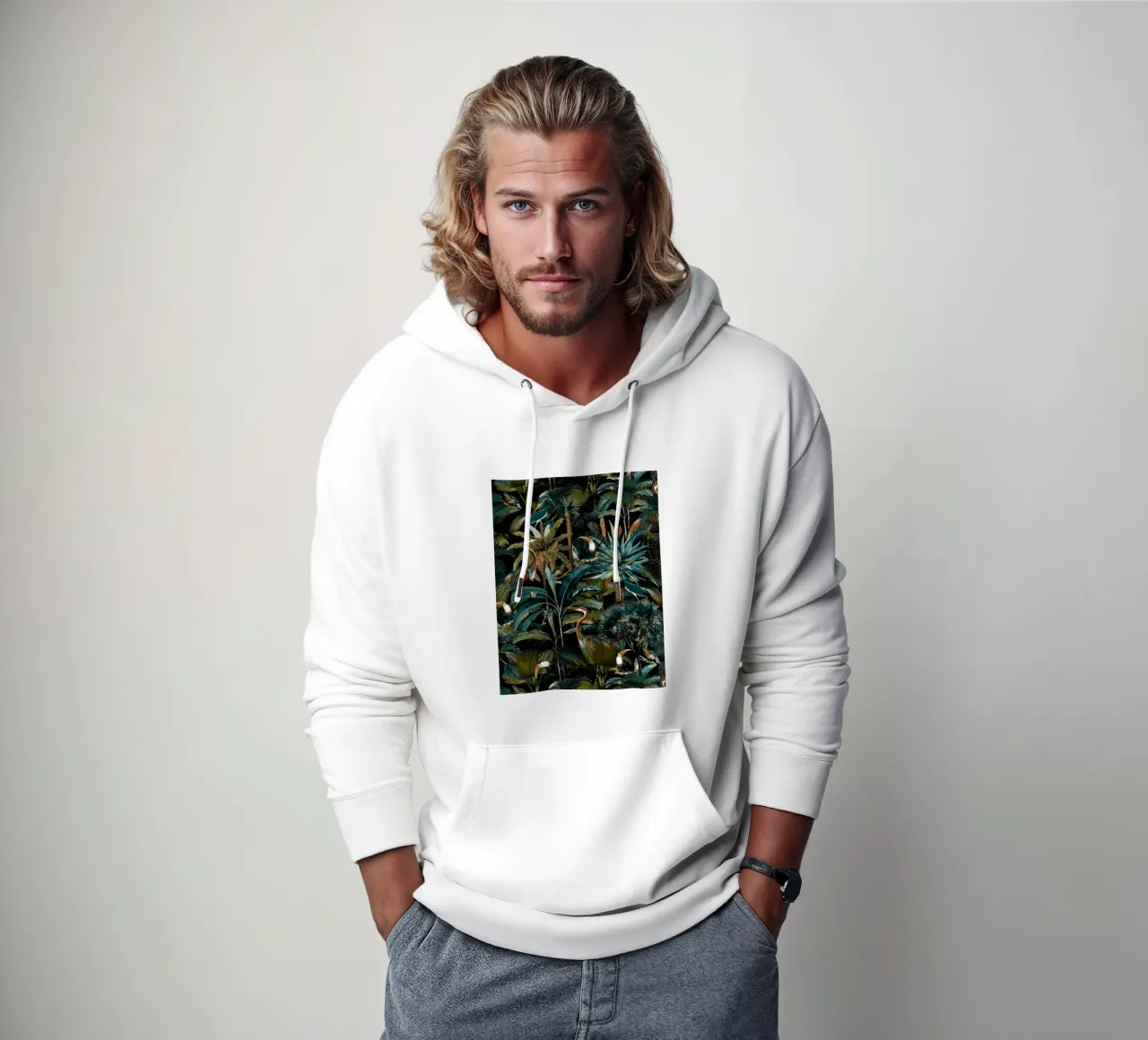Jungle and Birds I felpa con cappuccio da burcukorkmazyurek